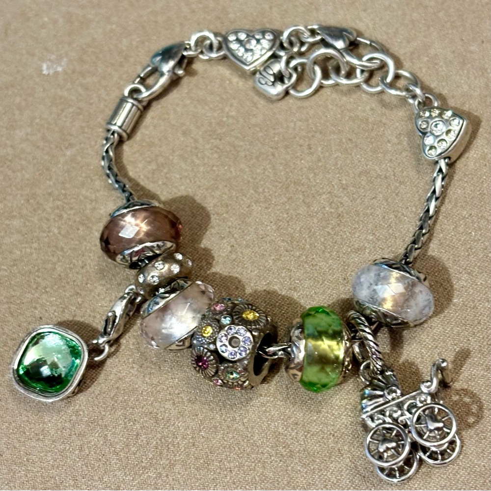 Brighton Sweet Pea Stroller charm Wheels w. hearts turn on this baby carriage! - Picture 8 of 9